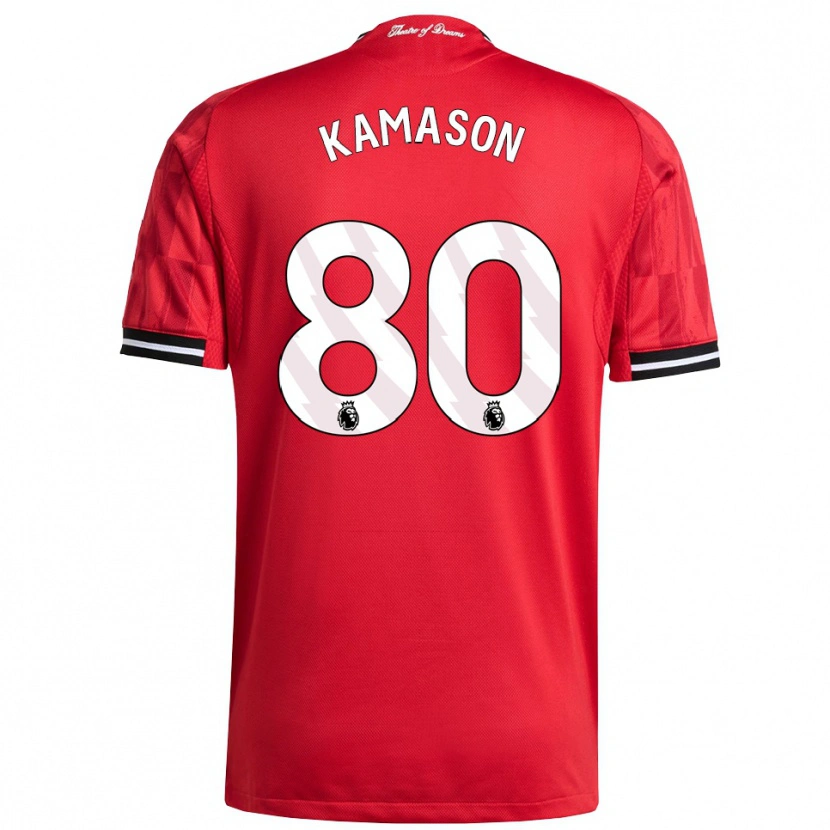Danxen Niño Camiseta Jaydan Kamason #80 Rojo Negro Blanco 1ª Equipación 2025/26 La Camisa México