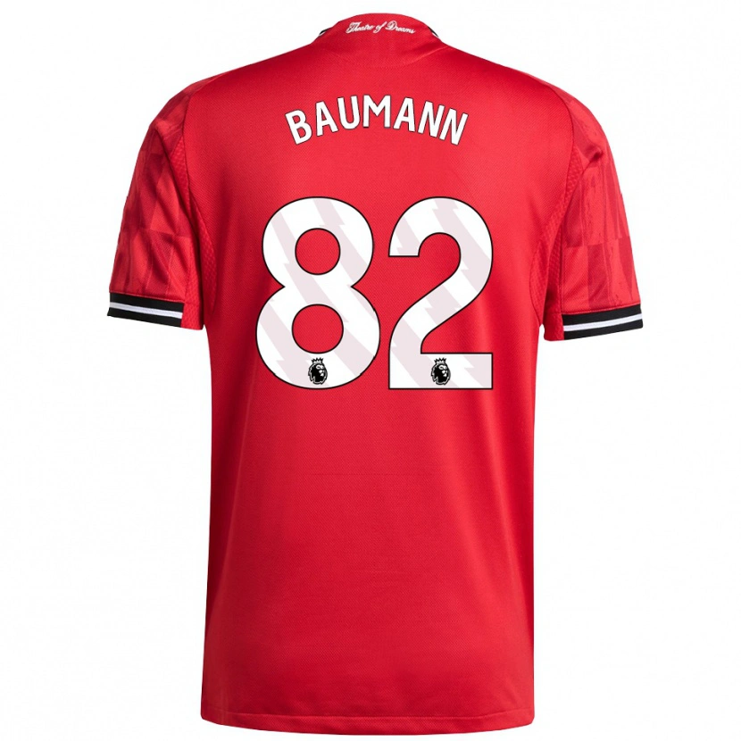 Danxen Niño Camiseta Zach Baumann #82 Rojo Negro Blanco 1ª Equipación 2025/26 La Camisa México