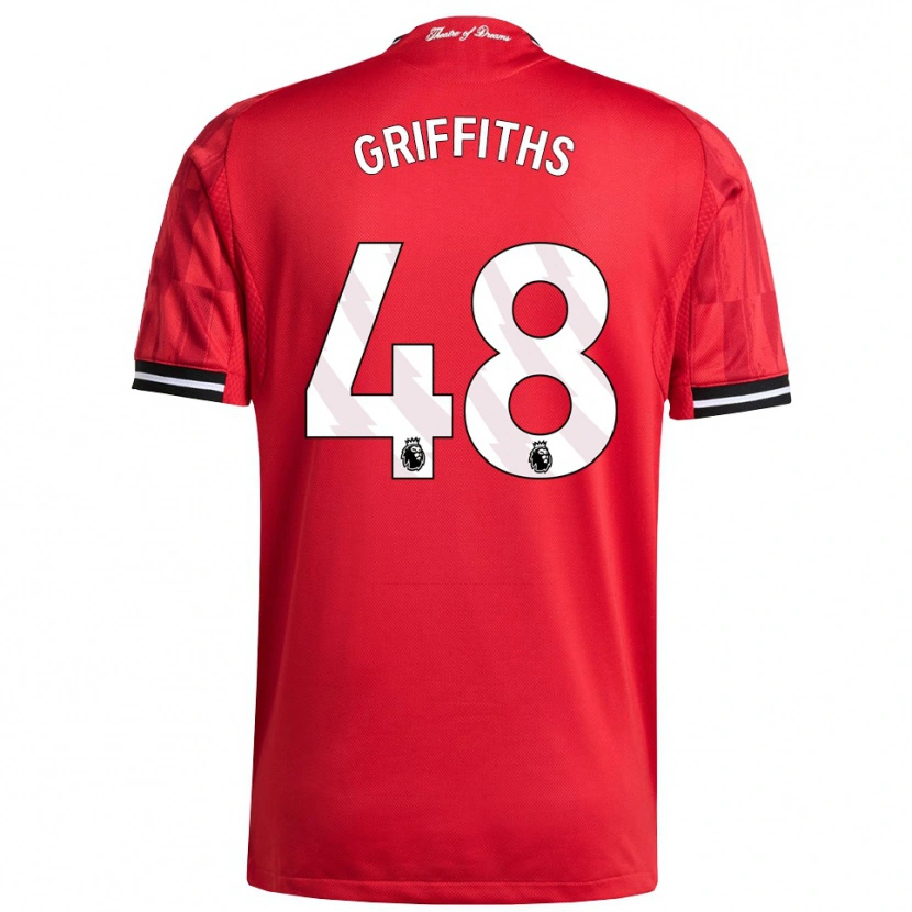 Danxen Niño Camiseta Mared Griffiths #48 Rojo Negro Blanco 1ª Equipación 2025/26 La Camisa México