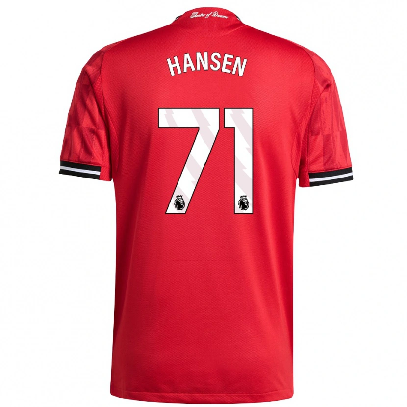 Danxen Niño Camiseta Isak Hansen-Aaroen #71 Rojo Negro Blanco 1ª Equipación 2025/26 La Camisa México