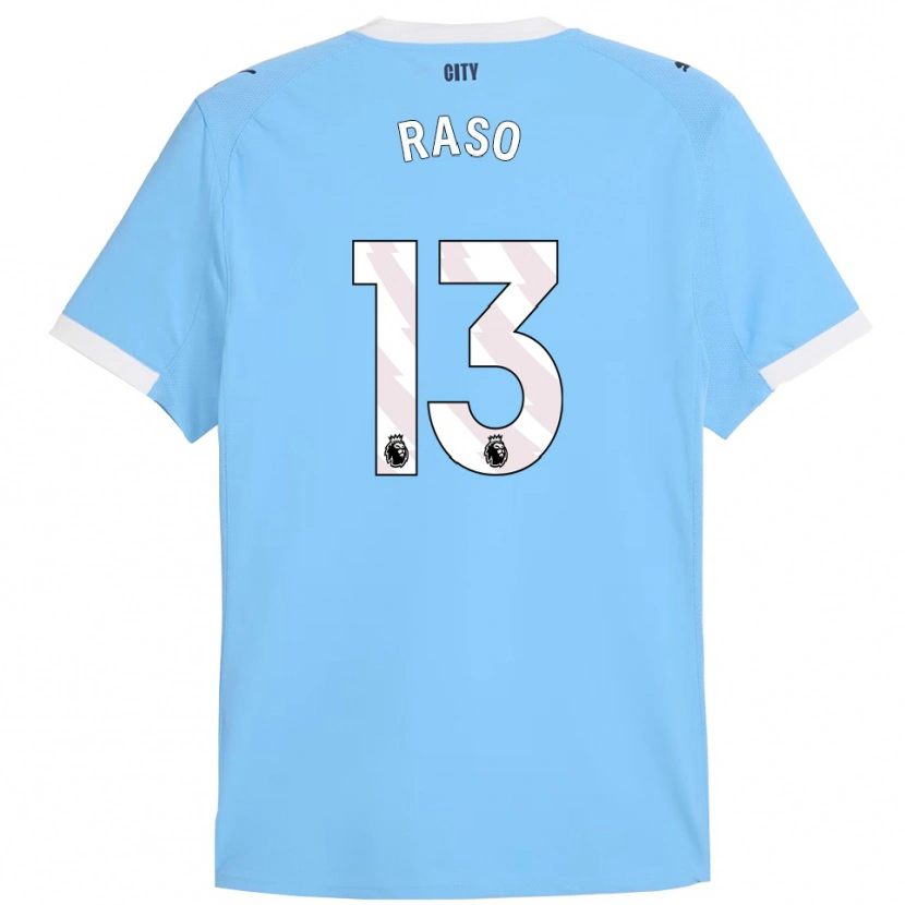 Danxen Niño Camiseta Hayley Raso #13 Celeste Blanco 1ª Equipación 2025/26 La Camisa México