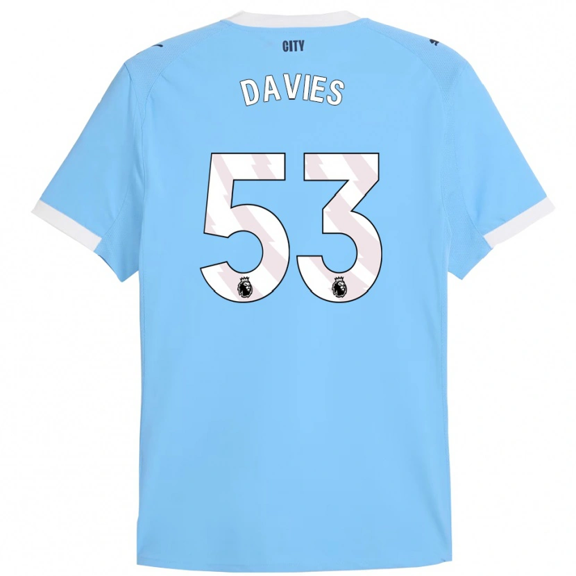 Danxen Niño Camiseta Mayzee Davies #53 Celeste Blanco 1ª Equipación 2025/26 La Camisa México