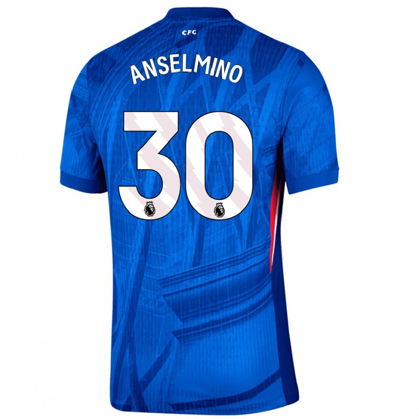 Danxen Niño Camiseta Aarón Anselmino #30 Azul Blanco 1ª Equipación 2025/26 La Camisa México