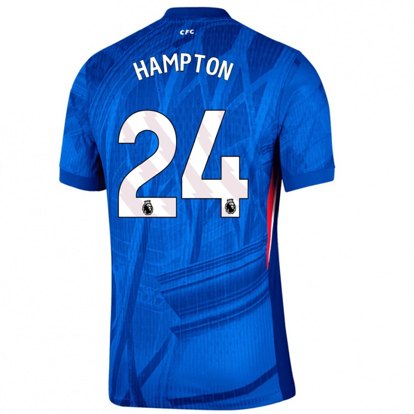 Danxen Niño Camiseta Hannah Hampton #24 Azul Blanco 1ª Equipación 2025/26 La Camisa México