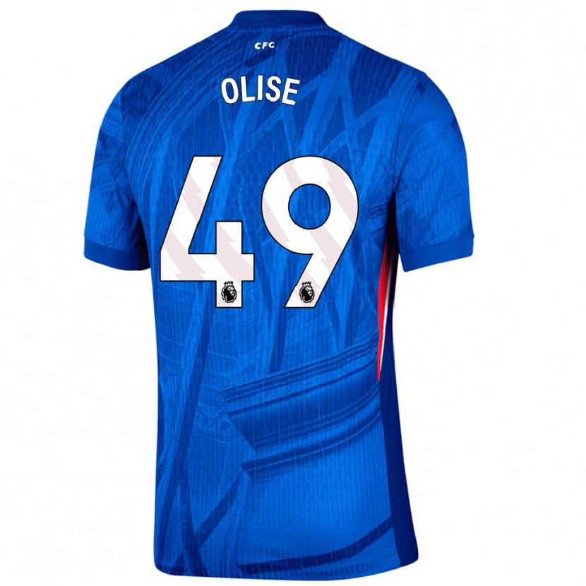 Danxen Niño Camiseta Richard Olise #49 Azul Blanco 1ª Equipación 2025/26 La Camisa México
