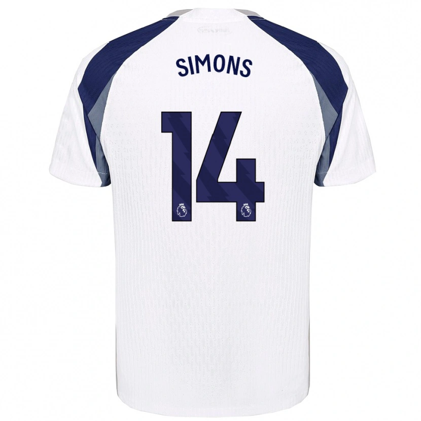 Danxen Niño Camiseta Zach Simons #14 Blanco Marino 1ª Equipación 2025/26 La Camisa México