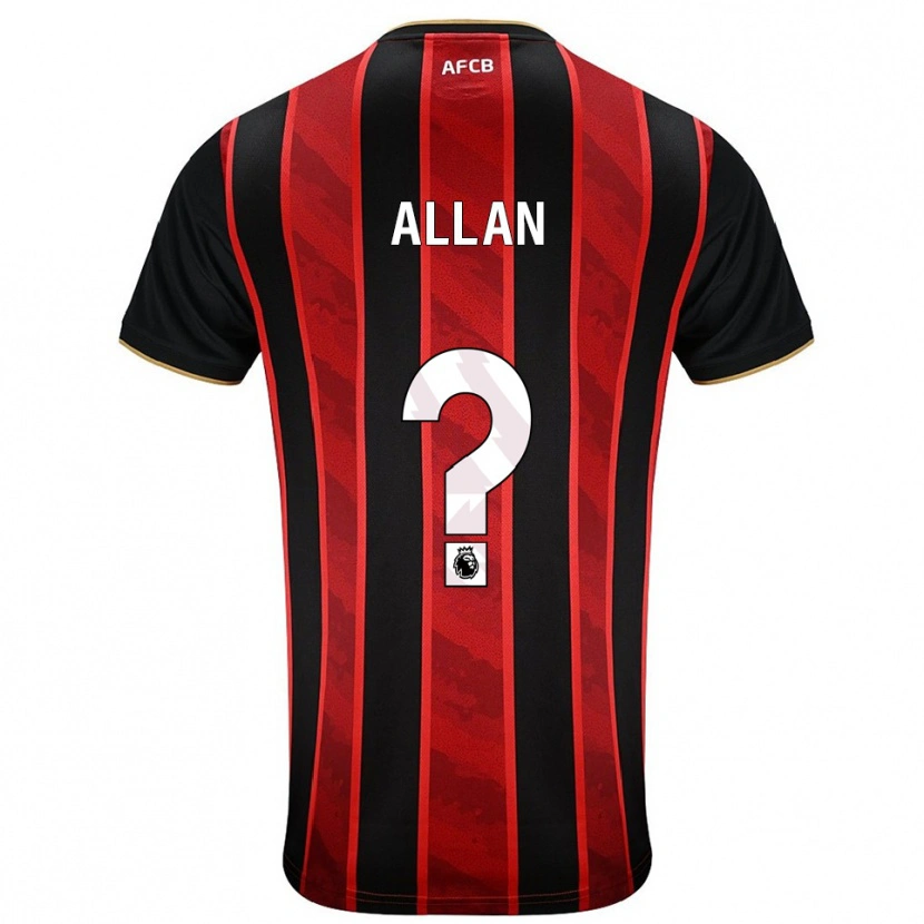 Danxen Niño Camiseta Mack Allan #0 Rojo Negro 1ª Equipación 2025/26 La Camisa México