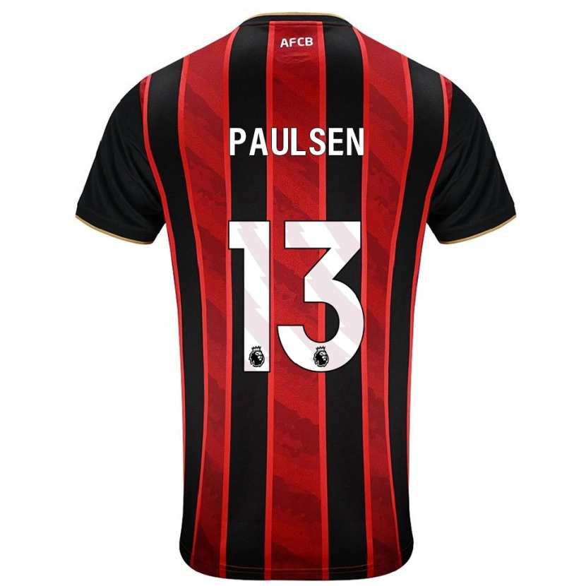 Danxen Niño Camiseta Alex Paulsen #13 Rojo Negro 1ª Equipación 2025/26 La Camisa México