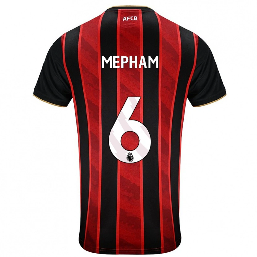 Danxen Niño Camiseta Chris Mepham #6 Rojo Negro 1ª Equipación 2025/26 La Camisa México