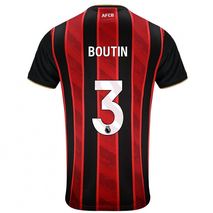 Danxen Niño Camiseta Noa Boutin #3 Rojo Negro 1ª Equipación 2025/26 La Camisa México