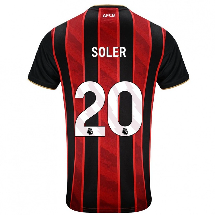 Danxen Niño Camiseta Julio Soler #20 Rojo Negro 1ª Equipación 2025/26 La Camisa México