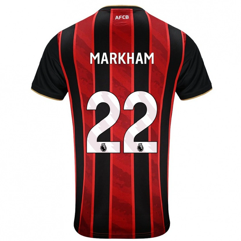 Danxen Niño Camiseta Jenna Markham #22 Rojo Negro 1ª Equipación 2025/26 La Camisa México