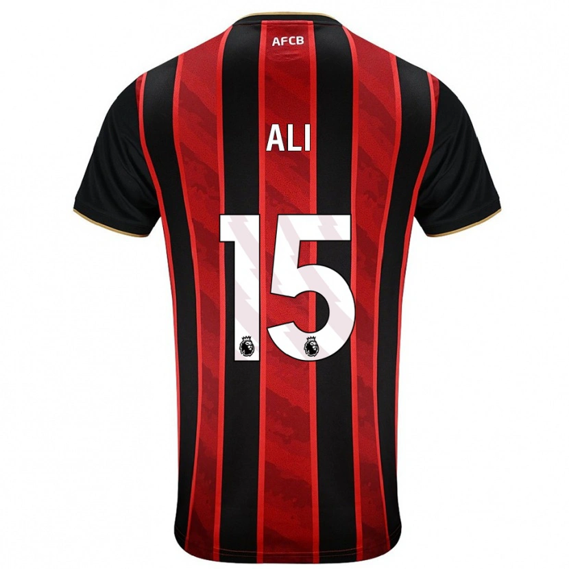 Danxen Niño Camiseta Ameer Ali #15 Rojo Negro 1ª Equipación 2025/26 La Camisa México