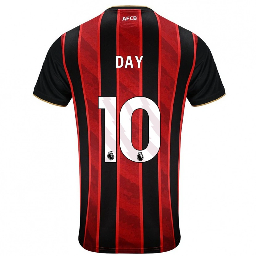 Danxen Niño Camiseta Jonny Day #10 Rojo Negro 1ª Equipación 2025/26 La Camisa México