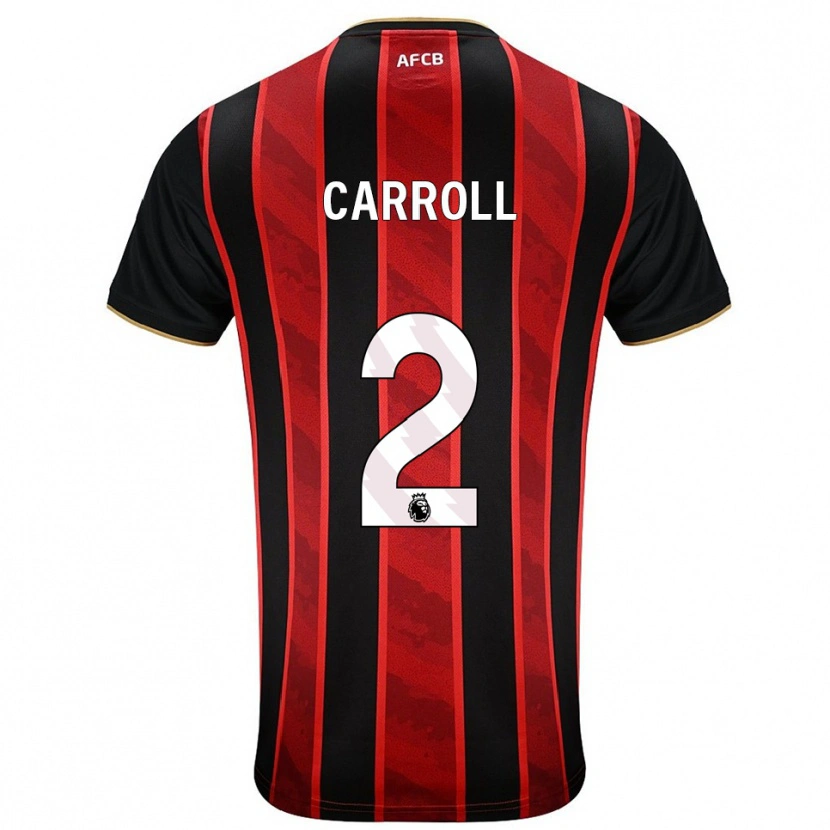 Danxen Niño Camiseta Ryan Carroll #2 Rojo Negro 1ª Equipación 2025/26 La Camisa México