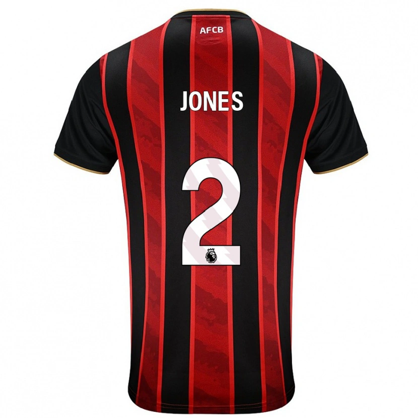 Danxen Niño Camiseta Abby Jones #2 Rojo Negro 1ª Equipación 2025/26 La Camisa México