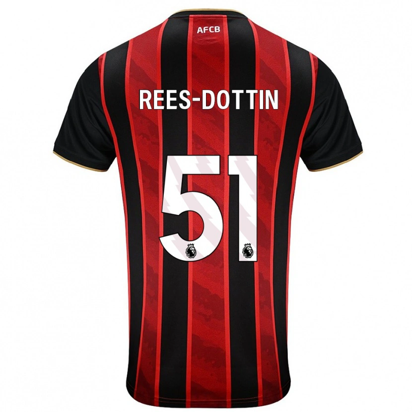 Danxen Niño Camiseta Remy Rees-Dottin #51 Rojo Negro 1ª Equipación 2025/26 La Camisa México