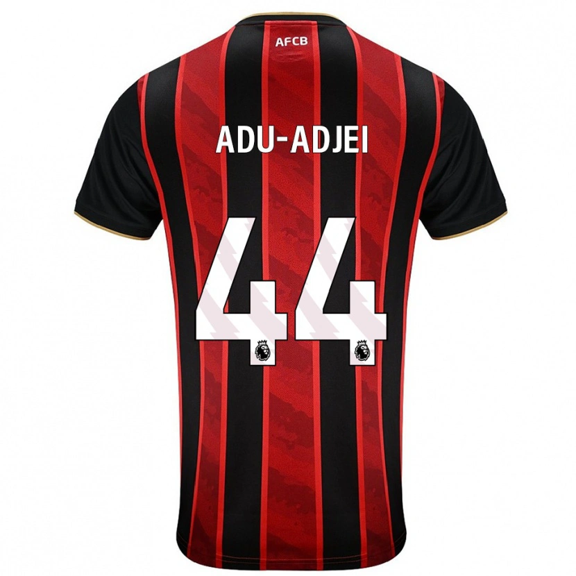 Danxen Niño Camiseta Daniel Adu-Adjei #44 Rojo Negro 1ª Equipación 2025/26 La Camisa México
