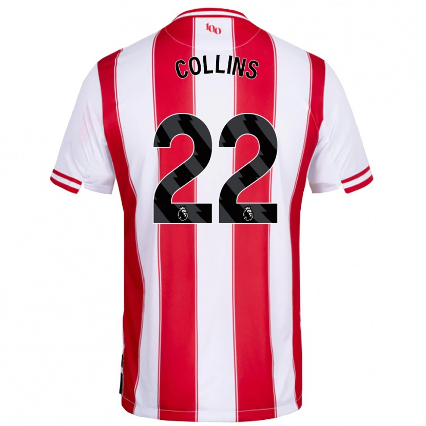 Danxen Niño Camiseta Nathan Collins #22 Rojo Blanco 1ª Equipación 2025/26 La Camisa México