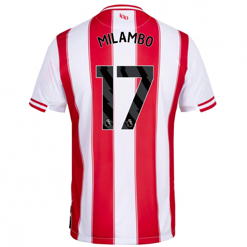 Danxen Niño Camiseta Antoni Milambo #17 Rojo Blanco 1ª Equipación 2025/26 La Camisa México