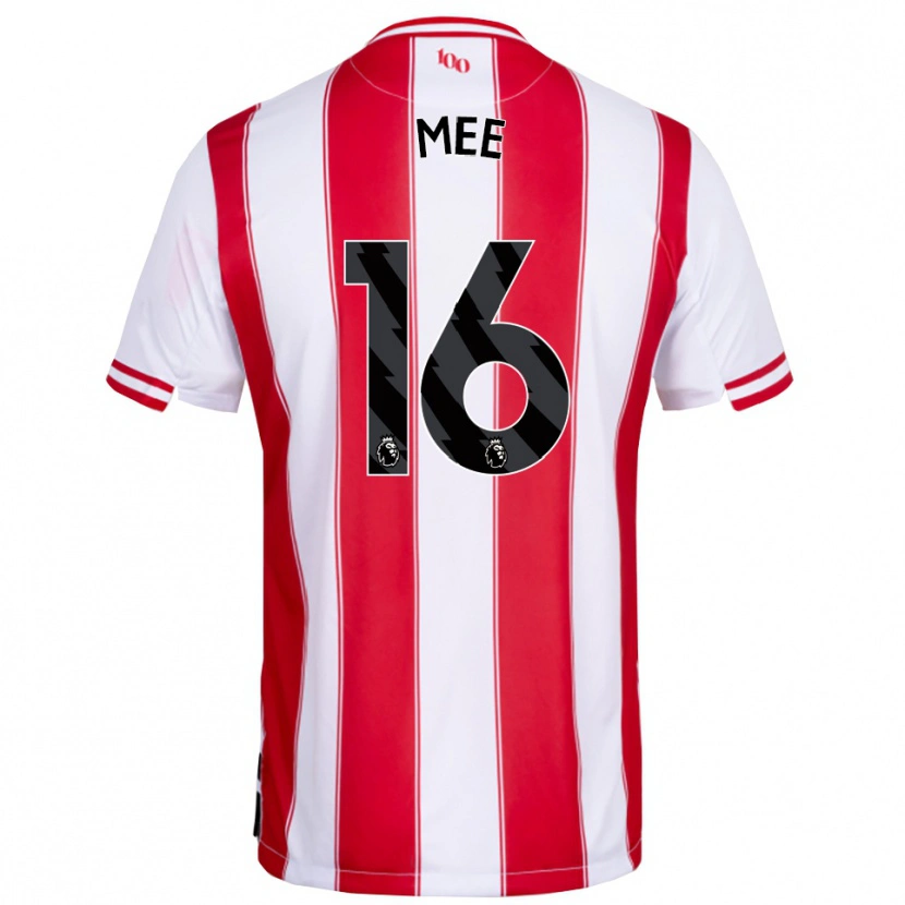 Danxen Niño Camiseta Ben Mee #16 Rojo Blanco 1ª Equipación 2025/26 La Camisa México