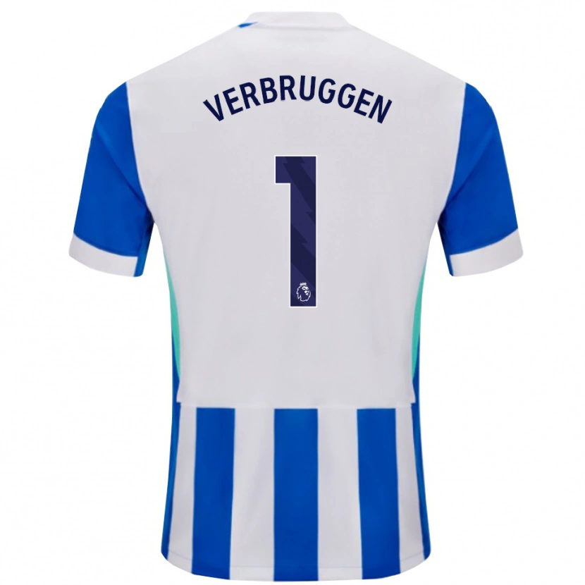 Danxen Niño Camiseta Bart Verbruggen #1 Azul Blanco 1ª Equipación 2025/26 La Camisa México