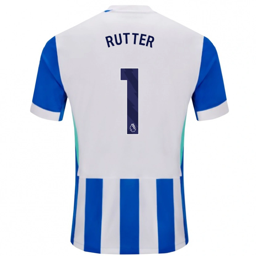 Danxen Niño Camiseta William Rutter #1 Azul Blanco 1ª Equipación 2025/26 La Camisa México