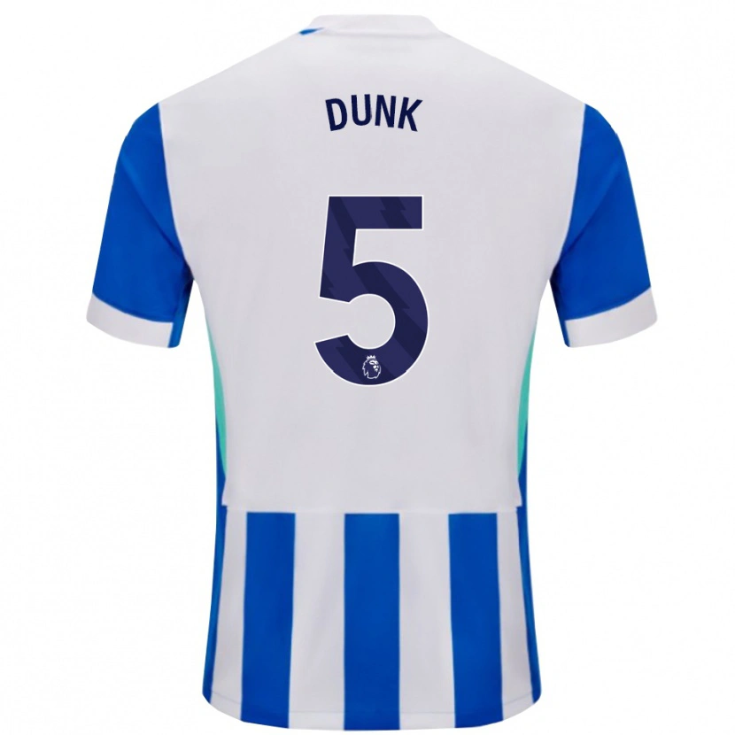 Danxen Niño Camiseta Lewis Dunk #5 Azul Blanco 1ª Equipación 2025/26 La Camisa México