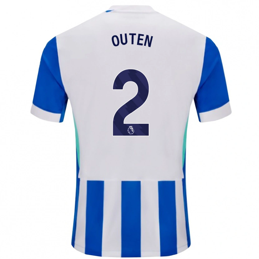 Danxen Niño Camiseta Theo Outen #2 Azul Blanco 1ª Equipación 2025/26 La Camisa México