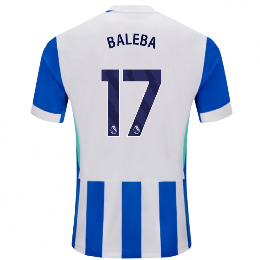 Danxen Niño Camiseta Carlos Baleba #17 Azul Blanco 1ª Equipación 2025/26 La Camisa México