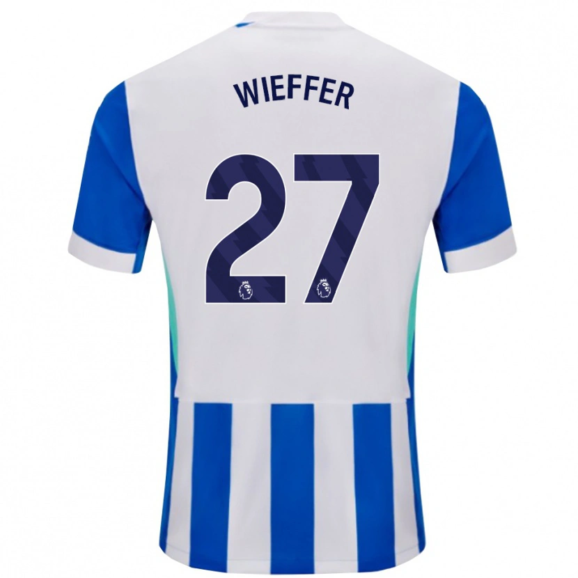 Danxen Niño Camiseta Mats Wieffer #27 Azul Blanco 1ª Equipación 2025/26 La Camisa México