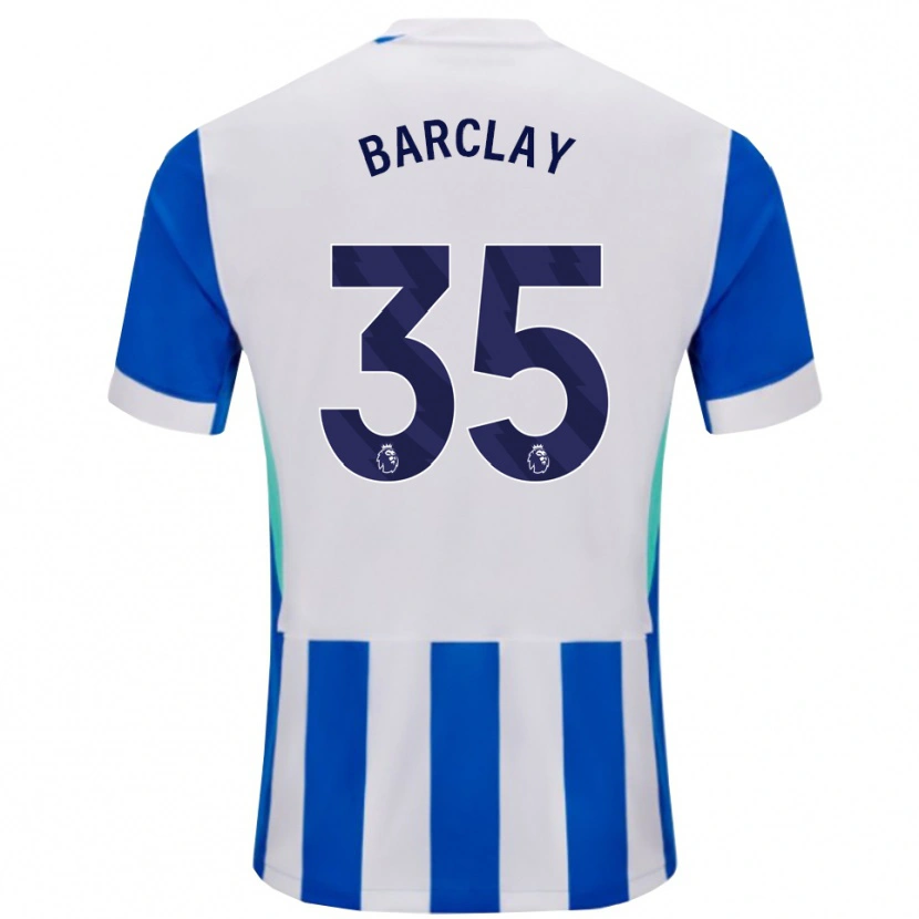 Danxen Niño Camiseta Ben Barclay #35 Azul Blanco 1ª Equipación 2025/26 La Camisa México