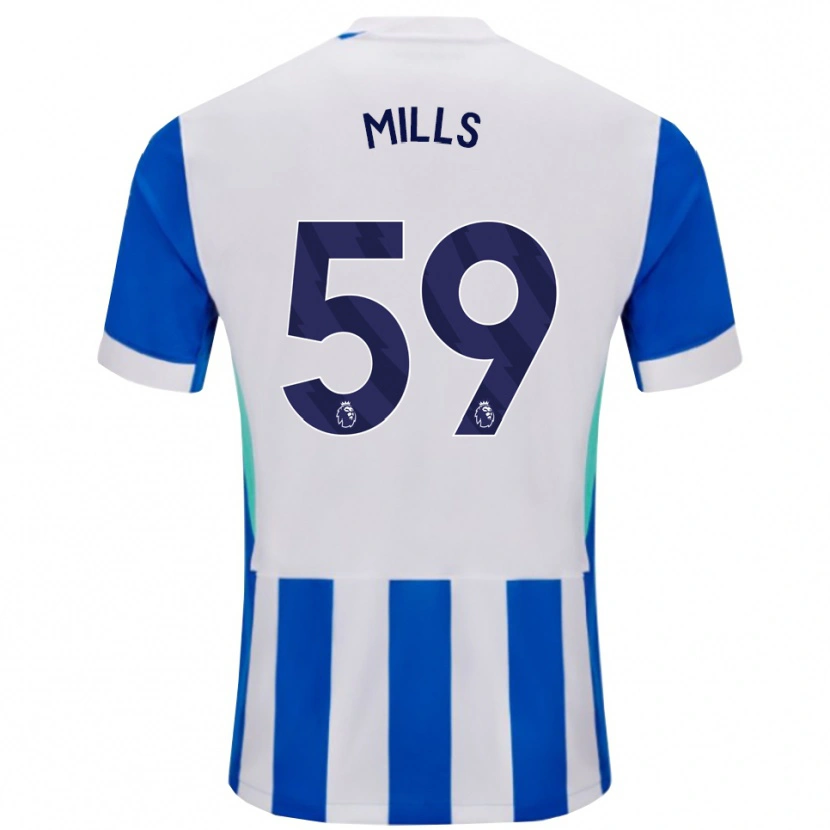 Danxen Niño Camiseta Harry Mills #59 Azul Blanco 1ª Equipación 2025/26 La Camisa México