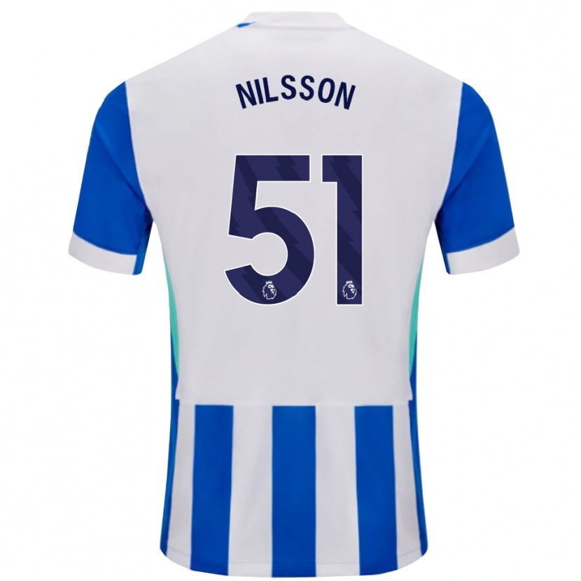 Danxen Niño Camiseta Casper Nilsson #51 Azul Blanco 1ª Equipación 2025/26 La Camisa México