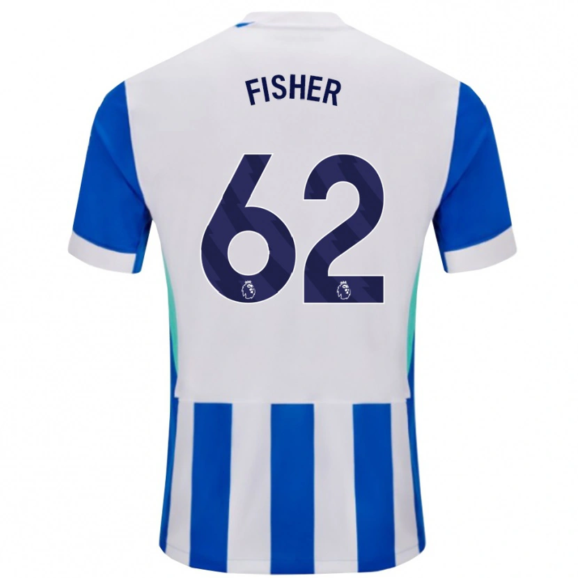 Danxen Niño Camiseta Hugo Fisher #62 Azul Blanco 1ª Equipación 2025/26 La Camisa México