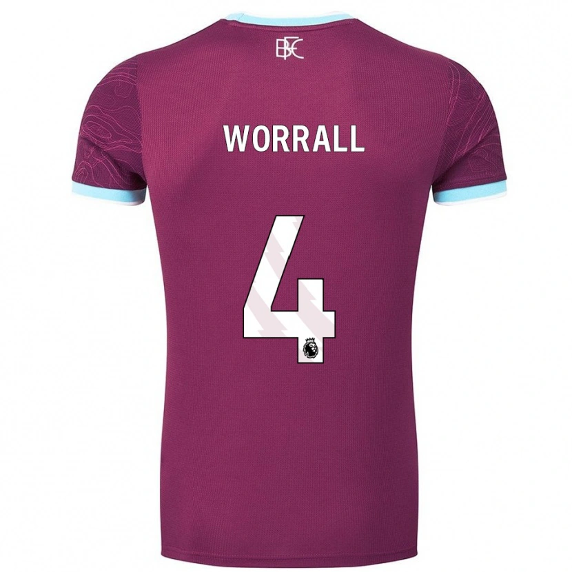 Danxen Niño Camiseta Joe Worrall #4 Borgoña Celeste 1ª Equipación 2025/26 La Camisa México