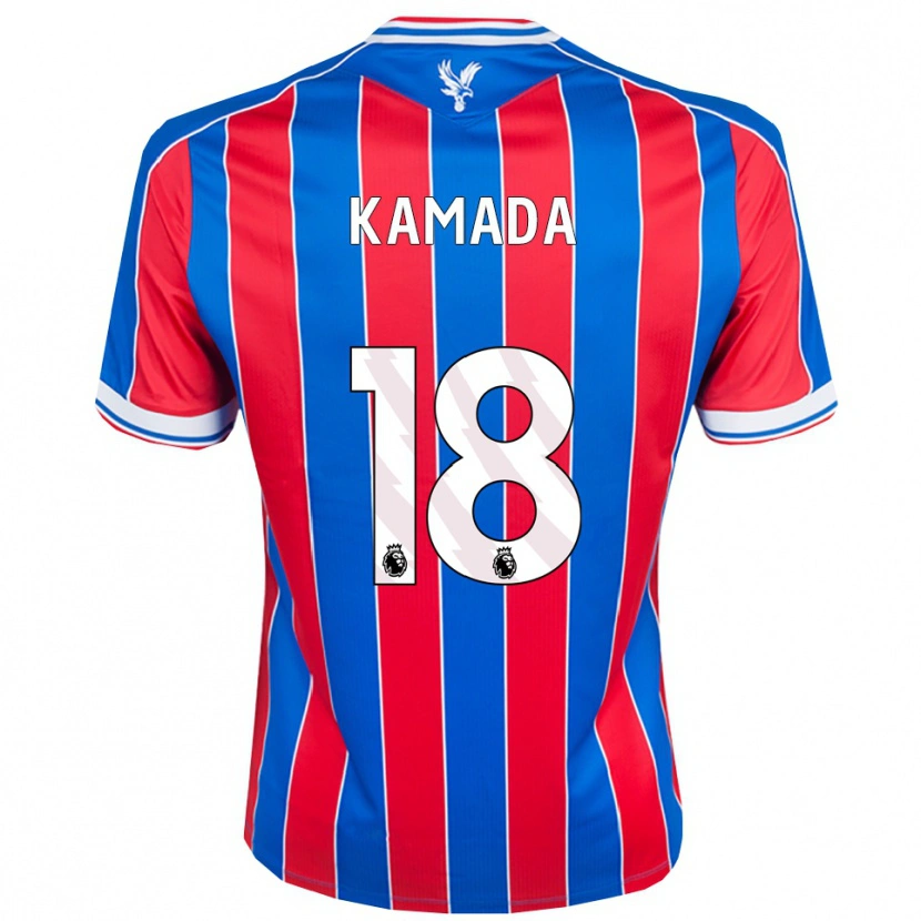 Danxen Niño Camiseta Daichi Kamada #18 Azul Rojo Blanco 1ª Equipación 2025/26 La Camisa México