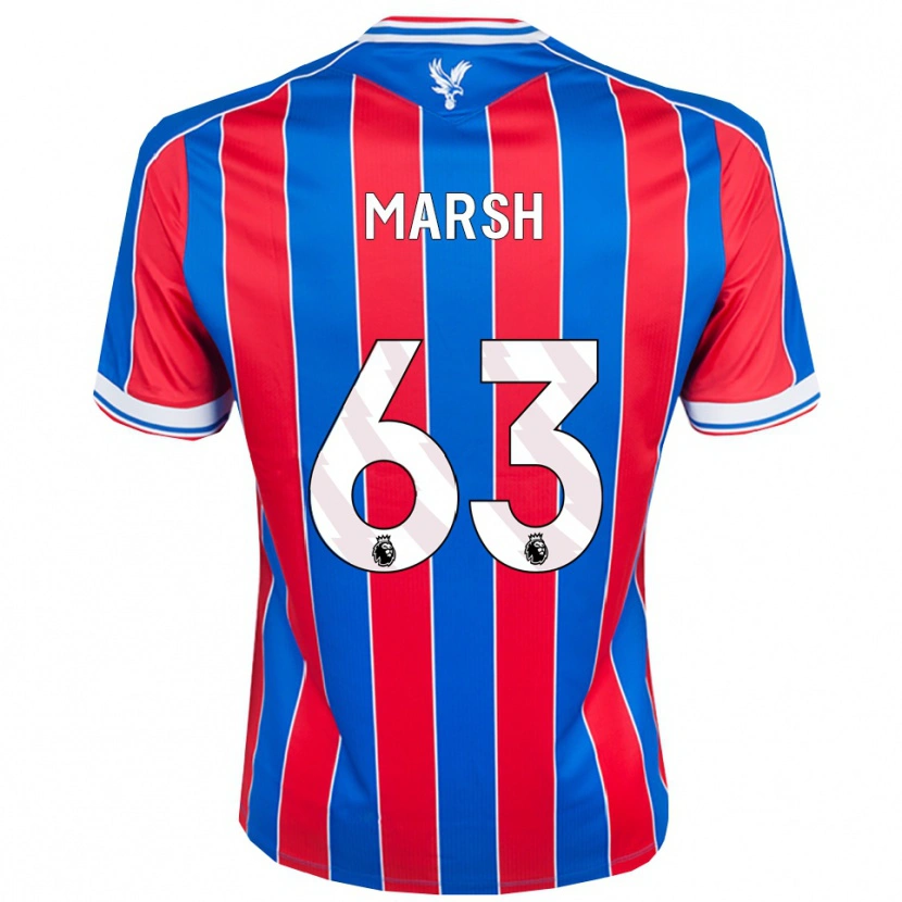 Danxen Niño Camiseta Zach Marsh #63 Azul Rojo Blanco 1ª Equipación 2025/26 La Camisa México