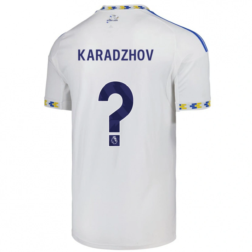 Danxen Niño Camiseta Viktor Karadzhov #0 Blanco Azul 1ª Equipación 2025/26 La Camisa México