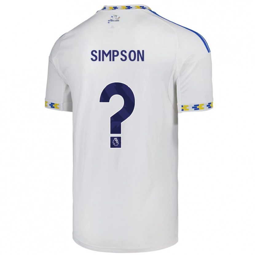 Danxen Niño Camiseta Carrie Simpson #0 Blanco Azul 1ª Equipación 2025/26 La Camisa México