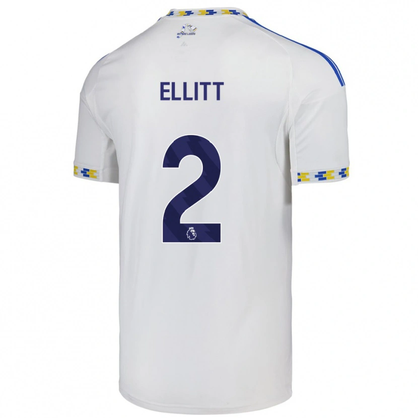 Danxen Niño Camiseta Izzy Ellitt #2 Blanco Azul 1ª Equipación 2025/26 La Camisa México