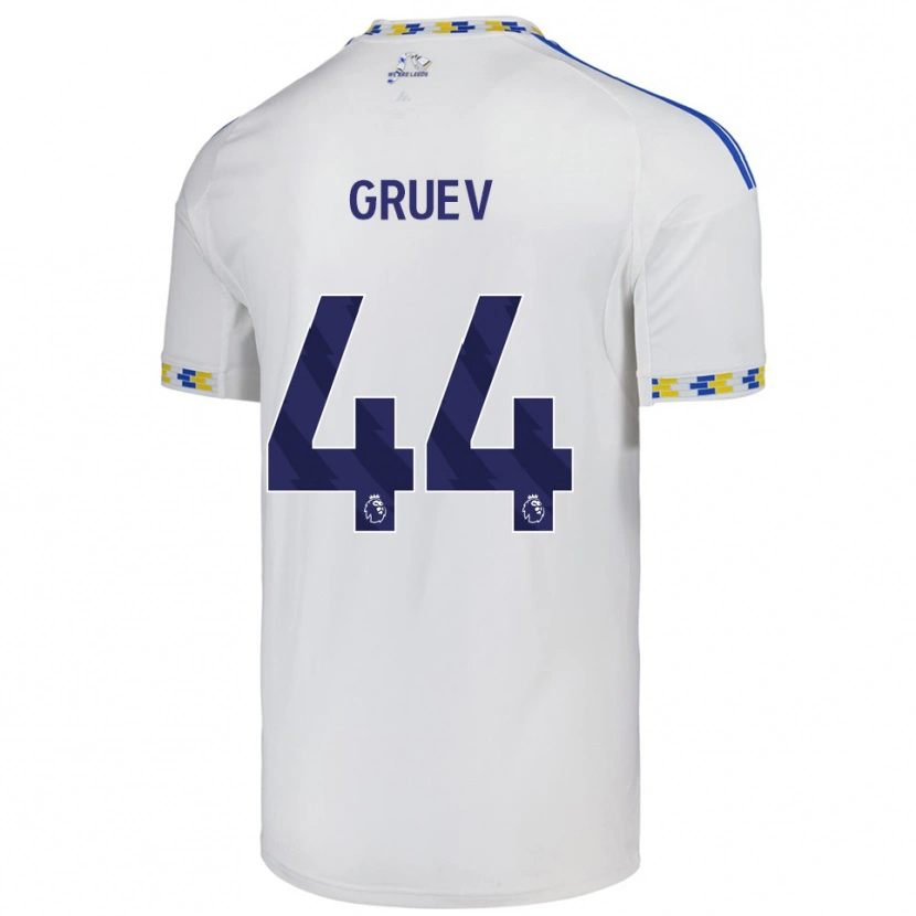 Danxen Niño Camiseta Ilia Gruev #44 Blanco Azul 1ª Equipación 2025/26 La Camisa México