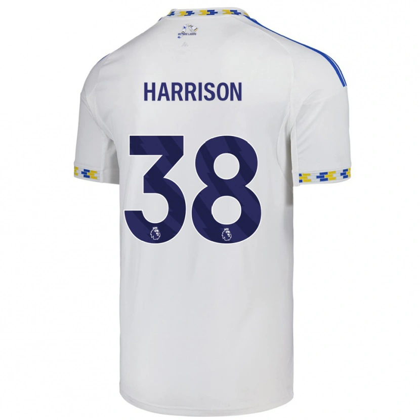 Danxen Niño Camiseta Jack Harrison #38 Blanco Azul 1ª Equipación 2025/26 La Camisa México