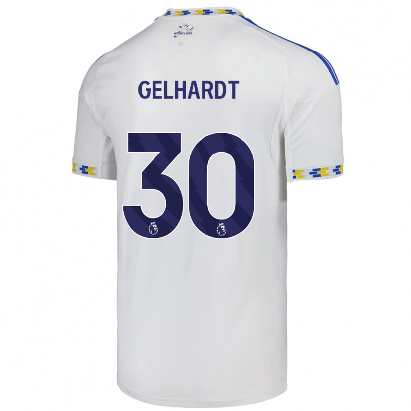 Danxen Niño Camiseta Joe Gelhardt #30 Blanco Azul 1ª Equipación 2025/26 La Camisa México