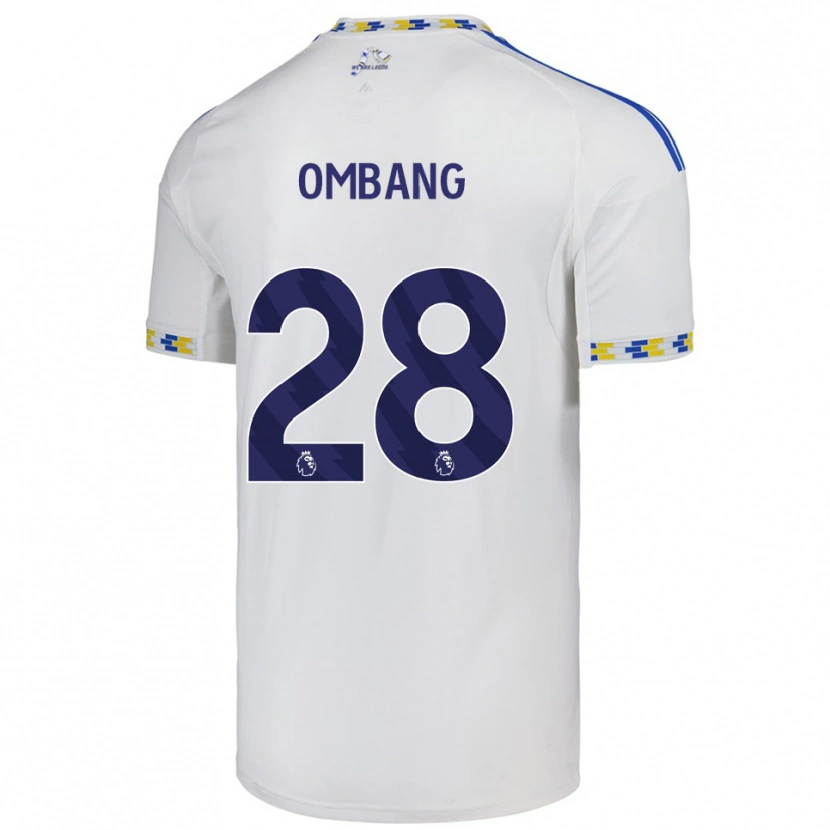 Danxen Niño Camiseta Darryl Ombang #28 Blanco Azul 1ª Equipación 2025/26 La Camisa México