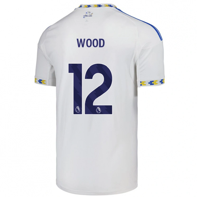 Danxen Niño Camiseta Oliver Wood #12 Blanco Azul 1ª Equipación 2025/26 La Camisa México
