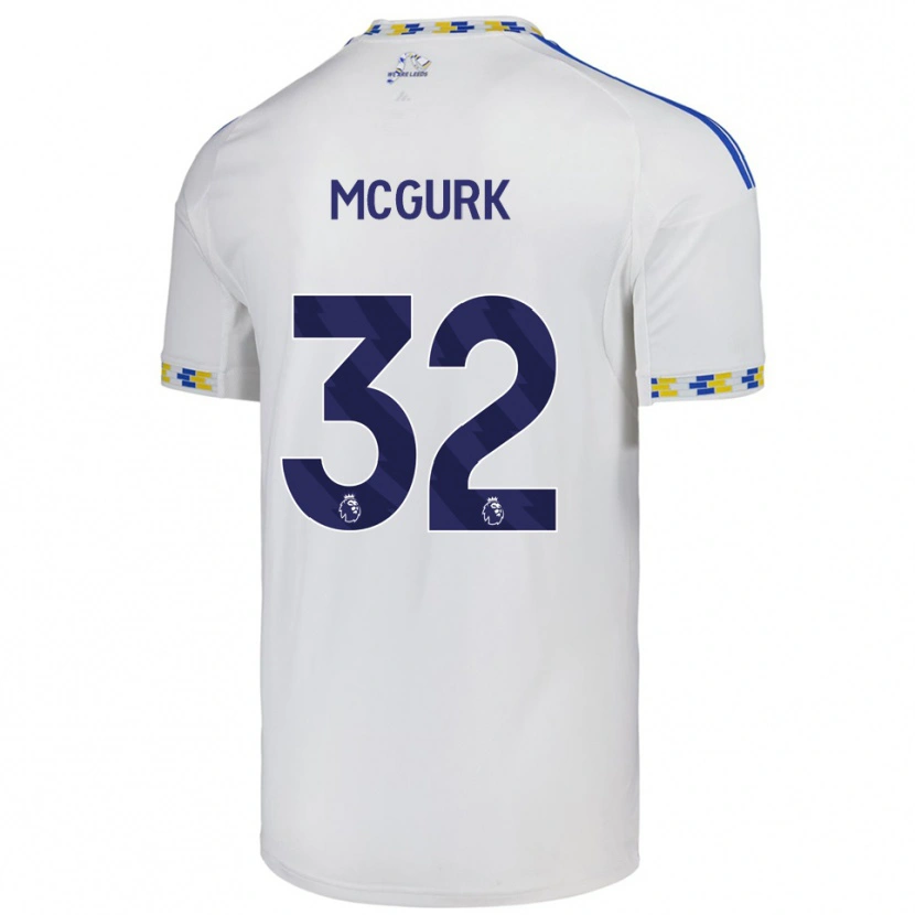 Danxen Niño Camiseta Sean Mcgurk #32 Blanco Azul 1ª Equipación 2025/26 La Camisa México