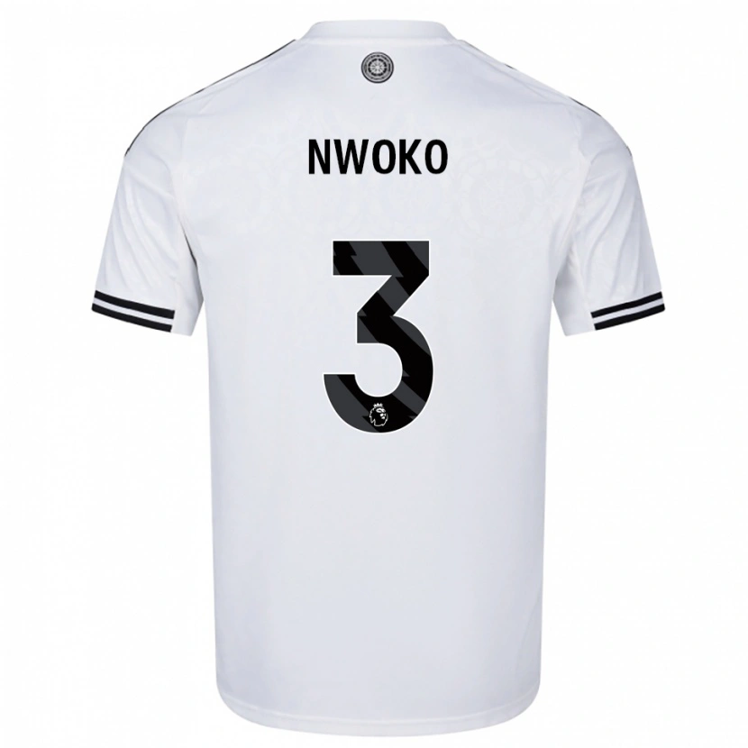 Danxen Niño Camiseta Chibuzo Nwoko #3 Blanco Negro 1ª Equipación 2025/26 La Camisa México