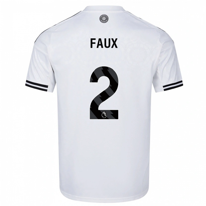 Danxen Niño Camiseta Alex Faux #2 Blanco Negro 1ª Equipación 2025/26 La Camisa México