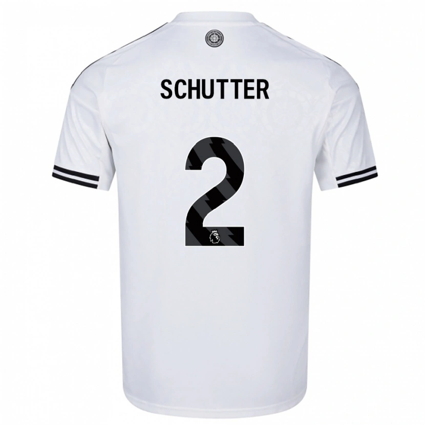 Danxen Niño Camiseta Quinn Schutter #2 Blanco Negro 1ª Equipación 2025/26 La Camisa México
